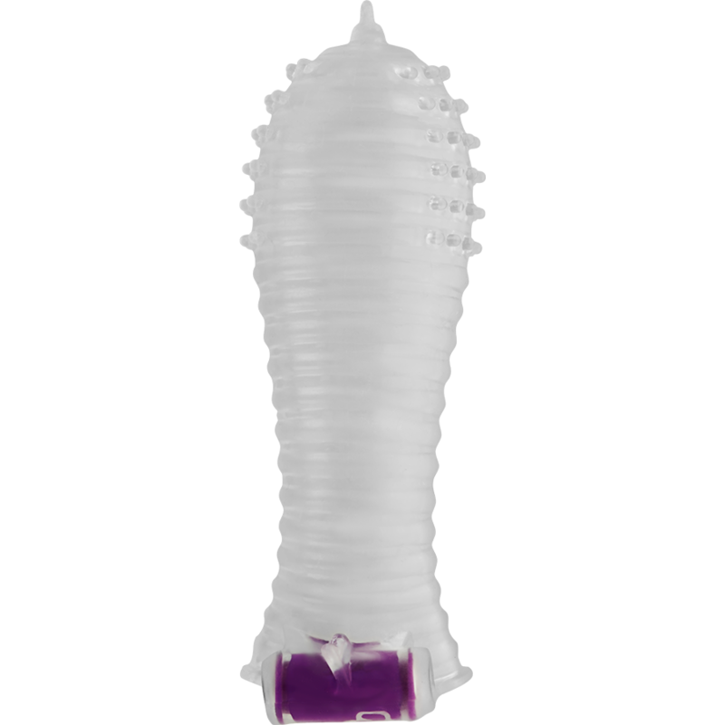 OHMAMA - TEXTURED PENIS SHEATH WITH VIBRATING BULLET