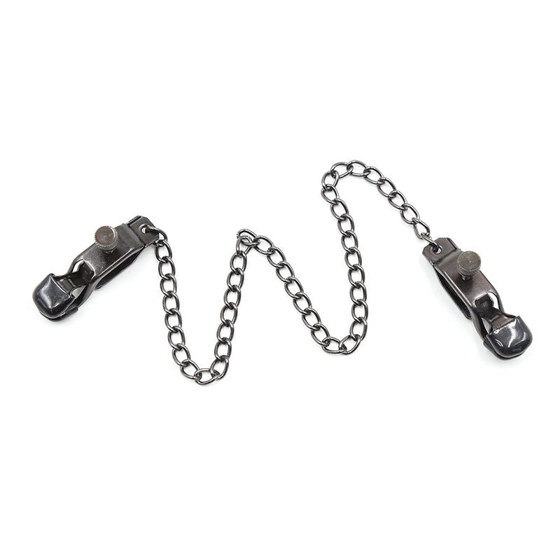 OHMAMA FETISH - METAL CLAMPS WITH BLACK CHAIN