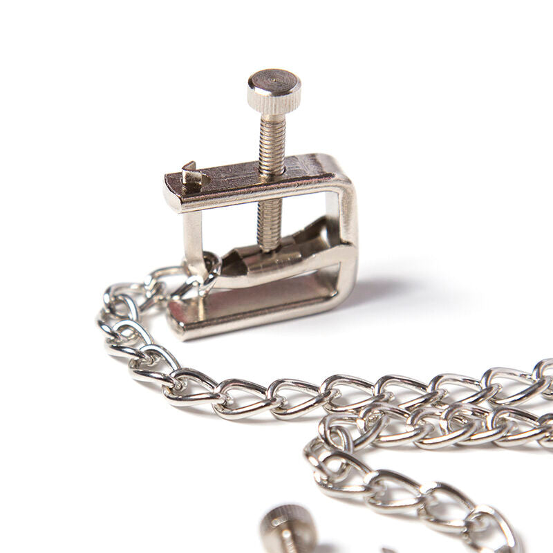 OHMAMA FETISH - METAL SCREW CLAMPS WITH CHAIN