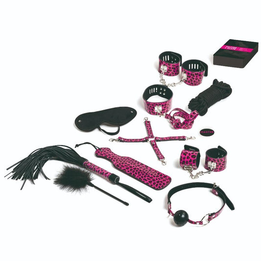 TEASE &amp; PLEASE - LOT DE 13 ACCESSOIRES DE BONDAGE MAGENTA