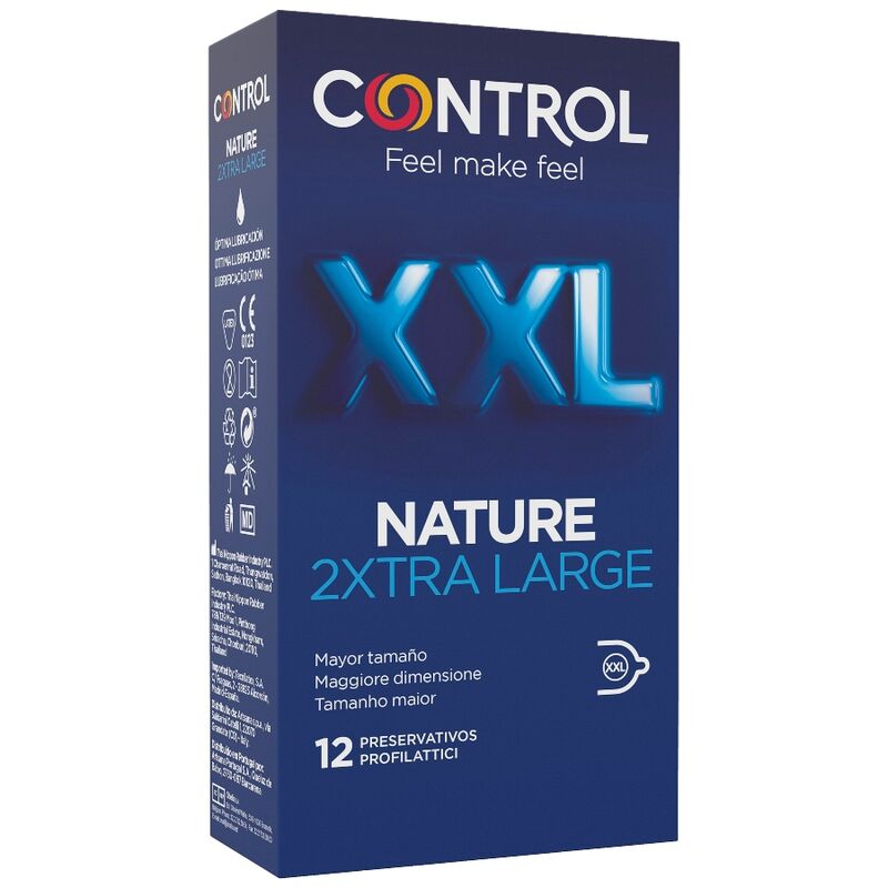 CONTROL - PRÉSERVATIFS NATURE 2XTRA LARGE XXL - 12 UNITÉS