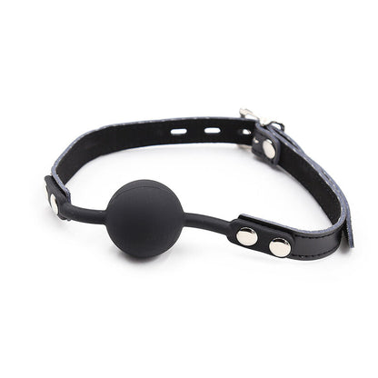 OHMAMA FETISH - BÂILLON À BOULE EN SILICONE AVEC CEINTURE EN CUIR (CADENAS INCLUS)