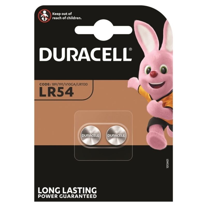 DURACELL - PILE BOUTON ALCALINE LR54 LR1130 AG10 1,5V 2 UNITÉS