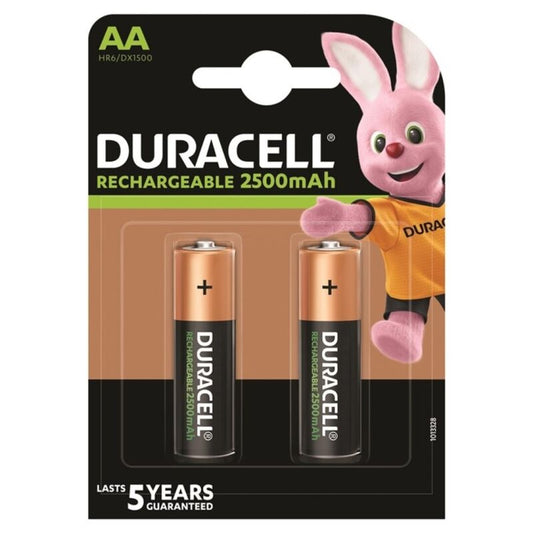 DURACELL - PILA RECARGABLE HR6 AA 2500mAh 2 UNIDADES