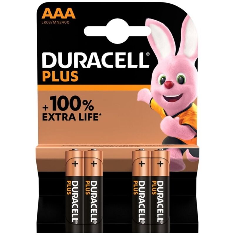 DURACELL - PLUS POWER 100 PILE ALCALINE AAA LR03 4 UNITÉS