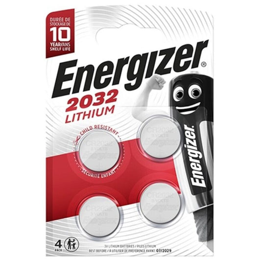 ENERGIZER - PILE BOUTON LITHIUM CR2032 3V 4 UNITÉS