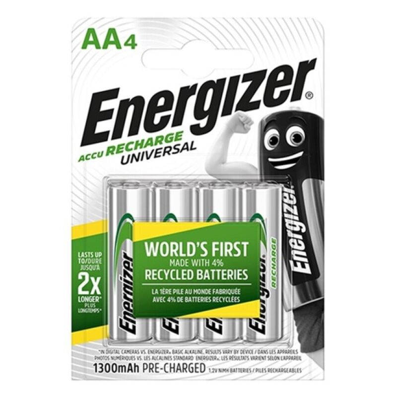 ENERGIZER - PILE RECHARGEABLE UNIVERSELLE HR6 AA 1300mAh 4 UNITÉS