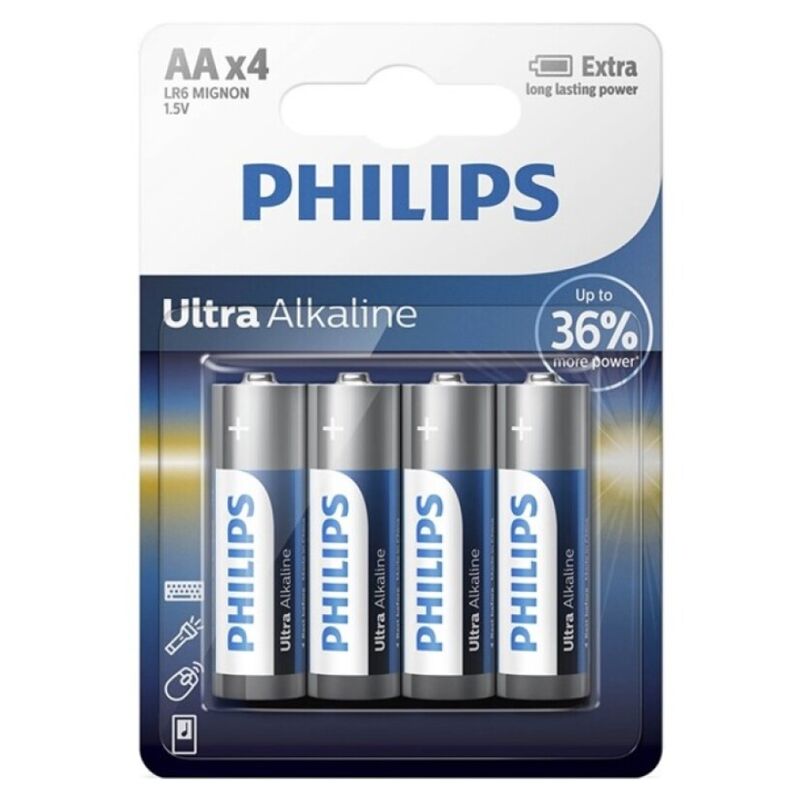 PHILIPS - PILA ULTRA ALCALINA AA LR6 4 UNIDADES