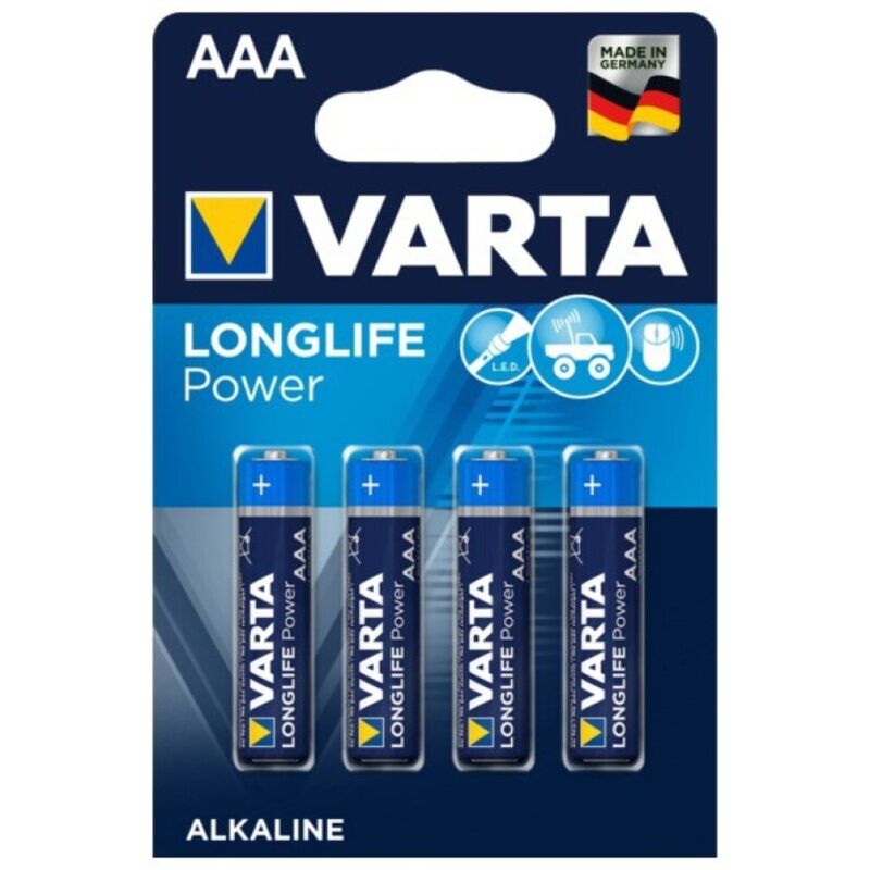 VARTA - PILE ALCALINE LONGLIFE POWER AAA LR03 4 UNITÉS