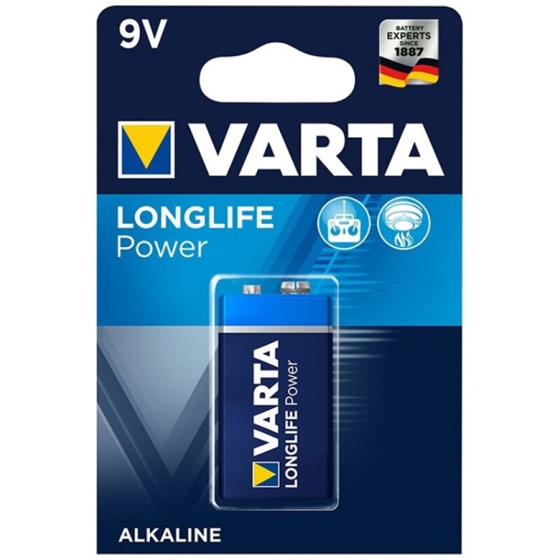 VARTA - LONGLIFE POWER ALKALINE BATTERY 9V LR61 1 UNIT