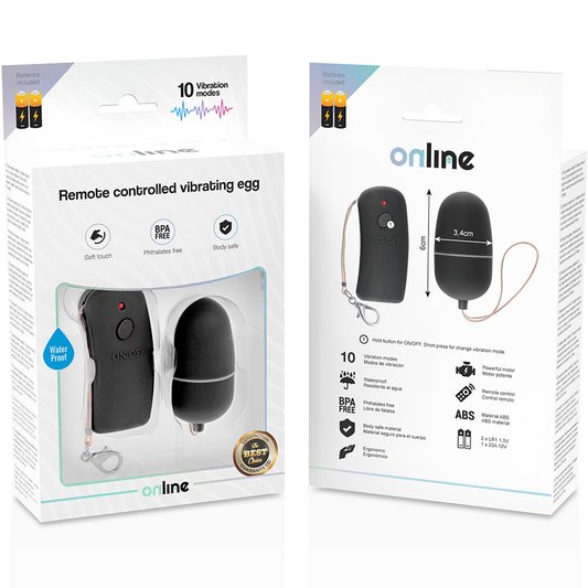 ONLINE - VIBRATING EGG WITH REMOTE CONTROL BLACK