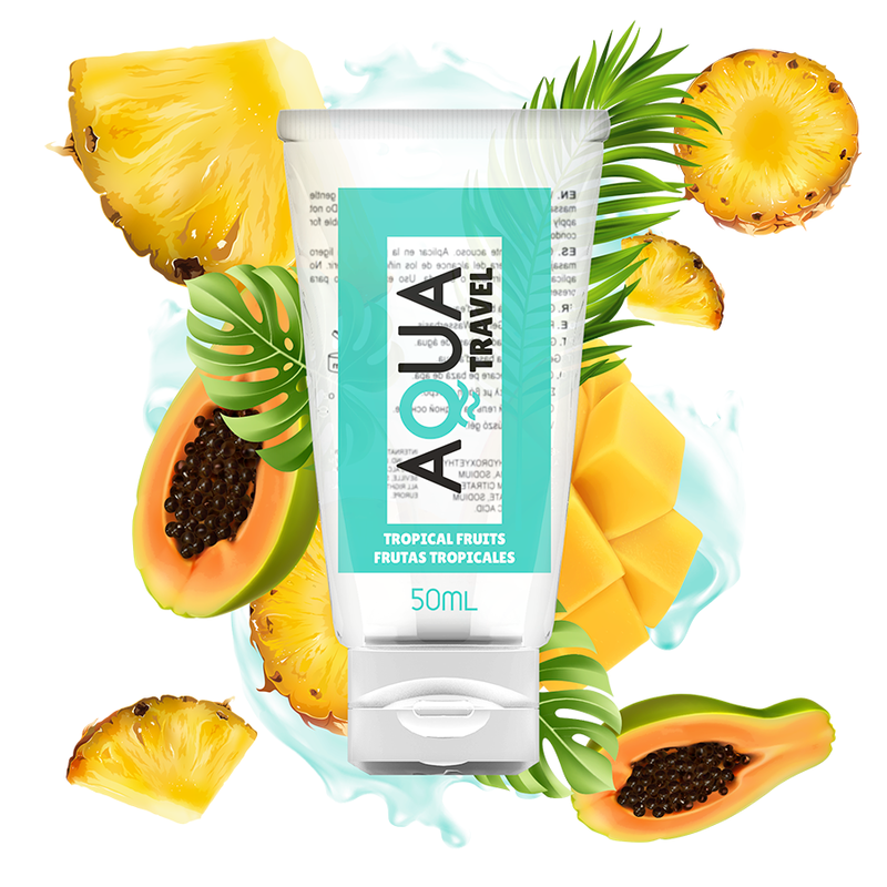 AQUA TRAVEL - LUBRICANTE A BASE DE AGUA SABOR FRUTAS TROPICALES - 50 ML