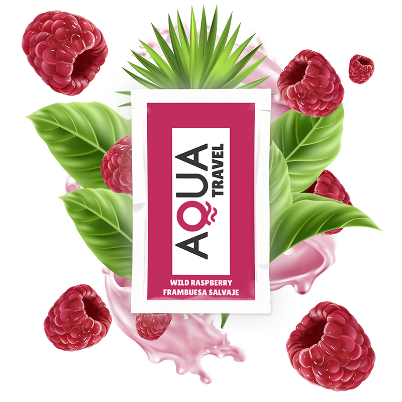 AQUA TRAVEL - LUBRIFIANT À BASE D'EAU AU GOÛT DE FRAMBOISE SAUVAGE 6 ML