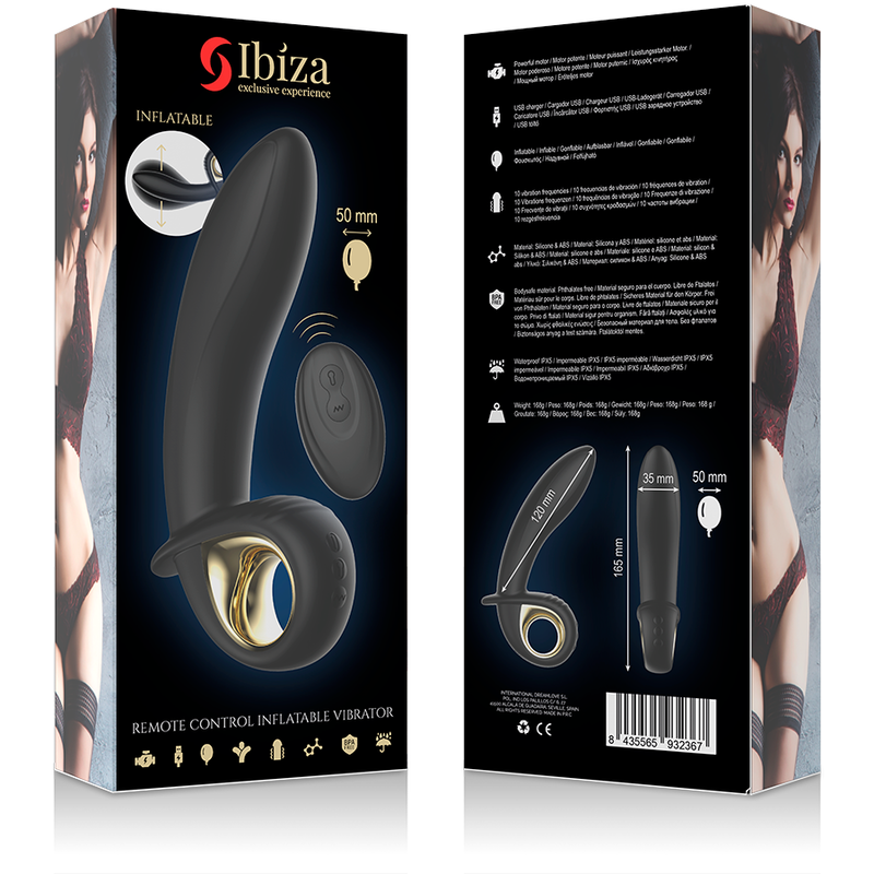 IBIZA - POTENTE VIBRADOR ANAL/VAGINAL INFLABLE CONTROL REMOTO