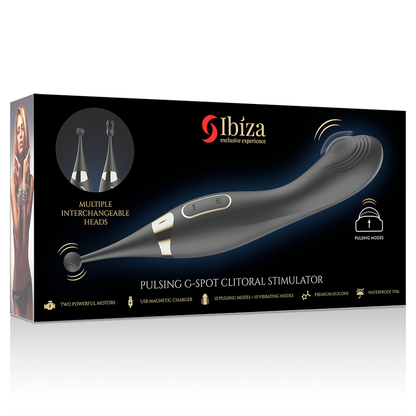 IBIZA - ESTIMULADOR DE CLÍTORIS INTERCAMBIABLE Y VIBRADOR DE PUNTO G POR PULSACIÓN