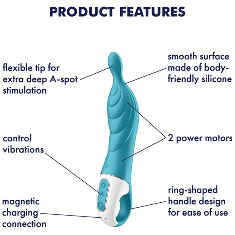 SATISFYER - AMAZING 2 VIBRATEUR ASPOT TURQUOISE