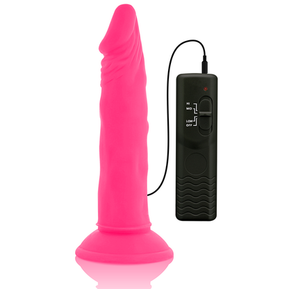 DIVERSIA - FLEXIBLE VIBRATING DILDO PINK 23 CM -O- 4.3 CM