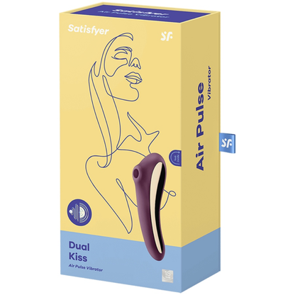 SATISFYER - VIBRATEUR À IMPULSIONS À DOUBLE BAISER ROUGE VIN