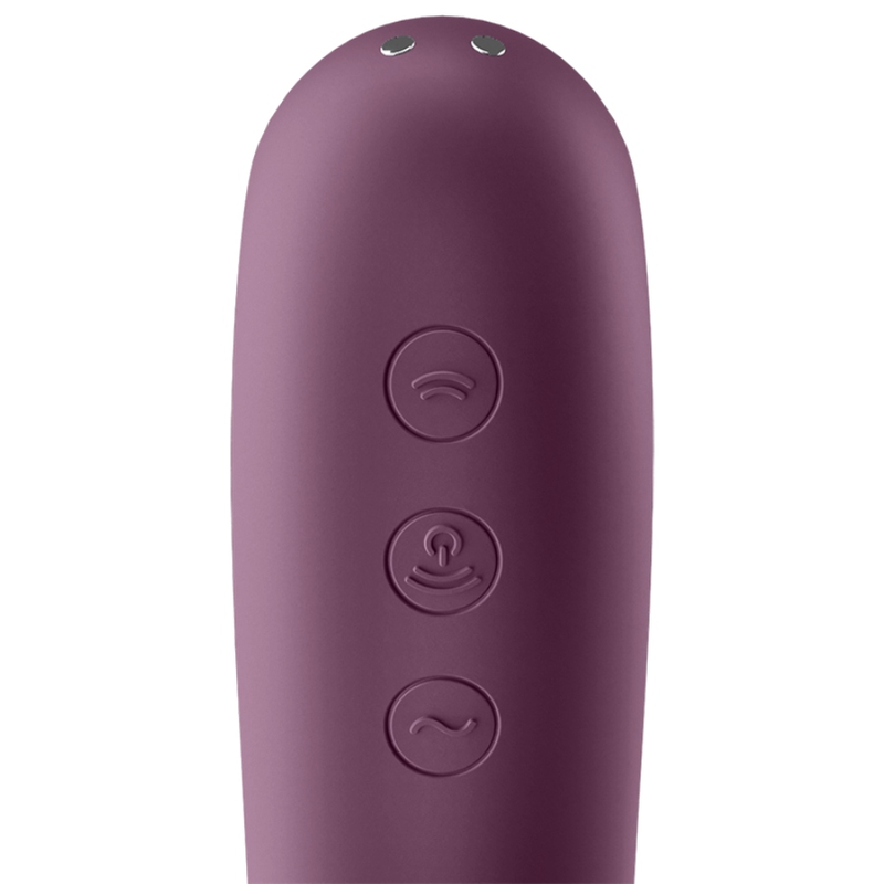 SATISFYER - VIBRATEUR À IMPULSIONS À DOUBLE BAISER ROUGE VIN