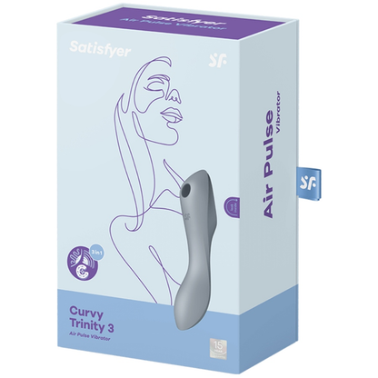 SATISFYER - VIBRATEUR À IMPULSIONS D'AIR CURVY TRINITY 3 GRIS