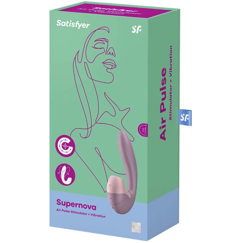 SATISFYER - STIMULATEUR À IMPULSIONS D'AIR ET VIBRATIONS SUPERNOVA BLANC