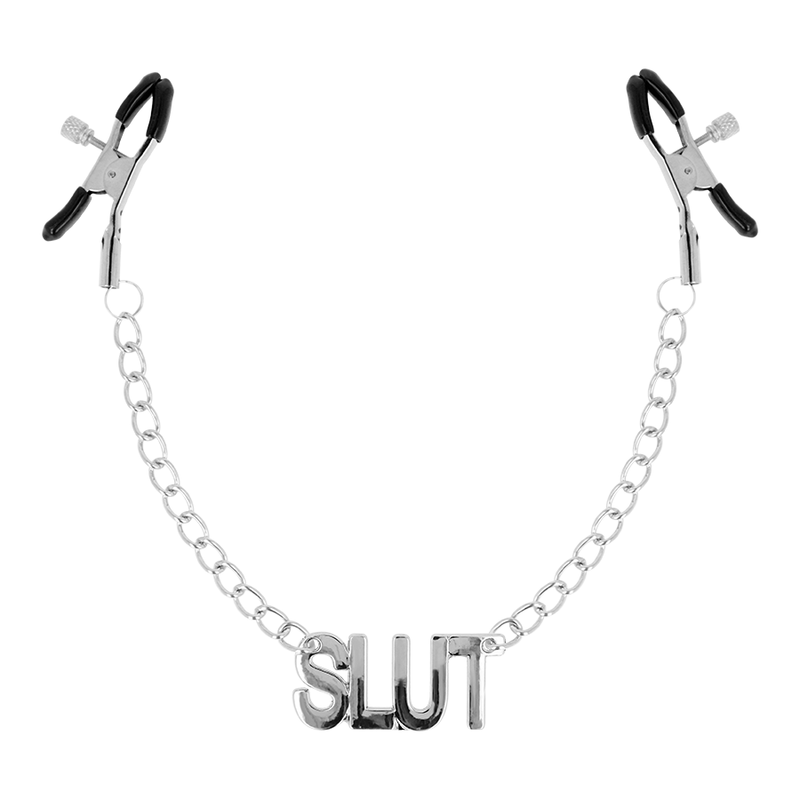 PINZAS PARA PEZONES FETICHE OHMAMA CON CADENAS - SLUT