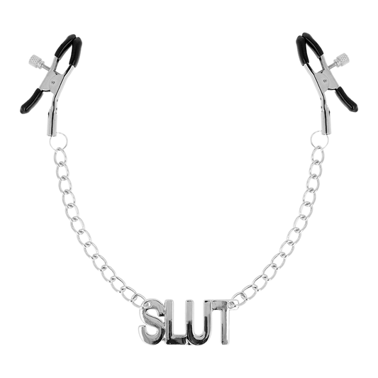 PINZAS PARA PEZONES FETICHE OHMAMA CON CADENAS - SLUT