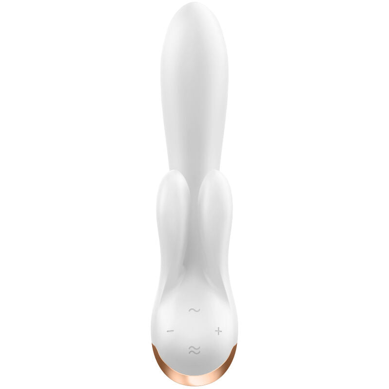 SATISFYER - VIBRATEUR DOUBLE FLEX APP BLANC