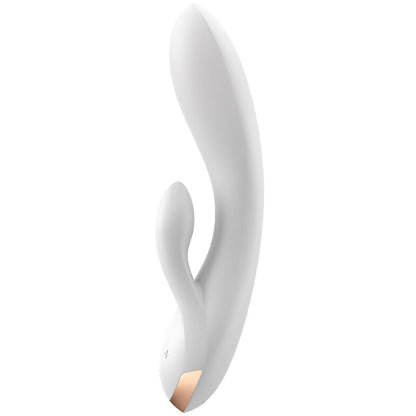 SATISFYER - VIBRATEUR DOUBLE FLEX APP BLANC