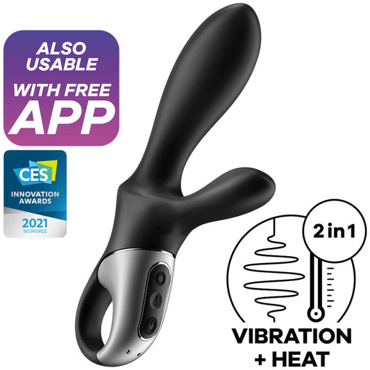 SATISFYER - HEAT CLIMAX+ ANAL VIBRATOR APP BLACK