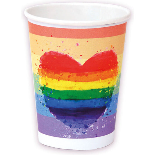 PRIDE - LOT DE 8 GOBELETS AVEC DRAPEAU LGBT