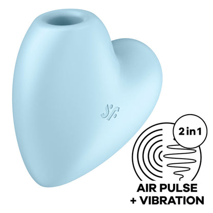 SATISFYER - CUTIE HEART AIR PULSE STIMULATOR & VIBRATOR BLUE