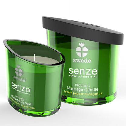 SUÈDE - BOUGIE DE MASSAGE ÉVEILLANTE SENZE - CITRON, POIVRE, EUCALYPTUS