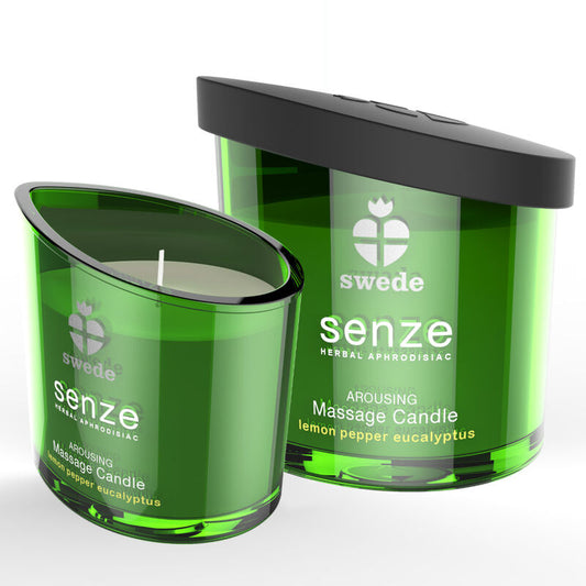 SUÈDE - BOUGIE DE MASSAGE ÉVEILLANTE SENZE - CITRON, POIVRE, EUCALYPTUS