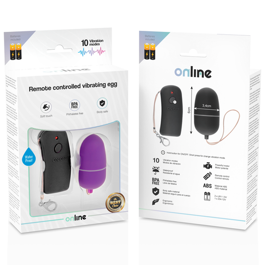 ONLINE - LILAC VIBRATING EGG WITH REMOTE CONTROL