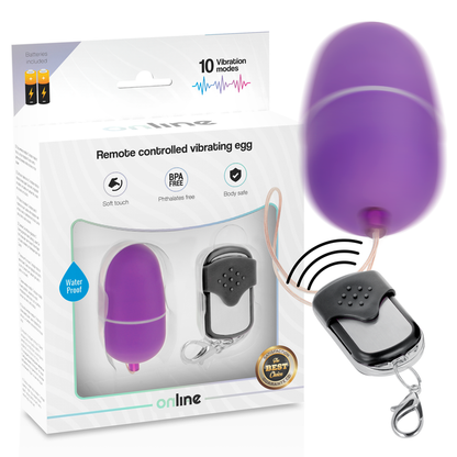 ONLINE - HUEVO VIBRADOR CONTROL REMOTO M PÚRPURA