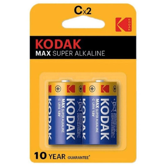 KODAK - MAX ALKALINE BATTERY C LR14 2 UNIT