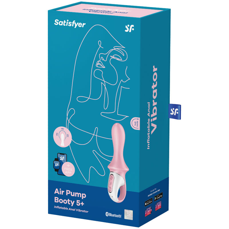 SATISFYER - VIBRATEUR ANAL GONFLABLE AIR PUMP BOOTY 5+ ROSE