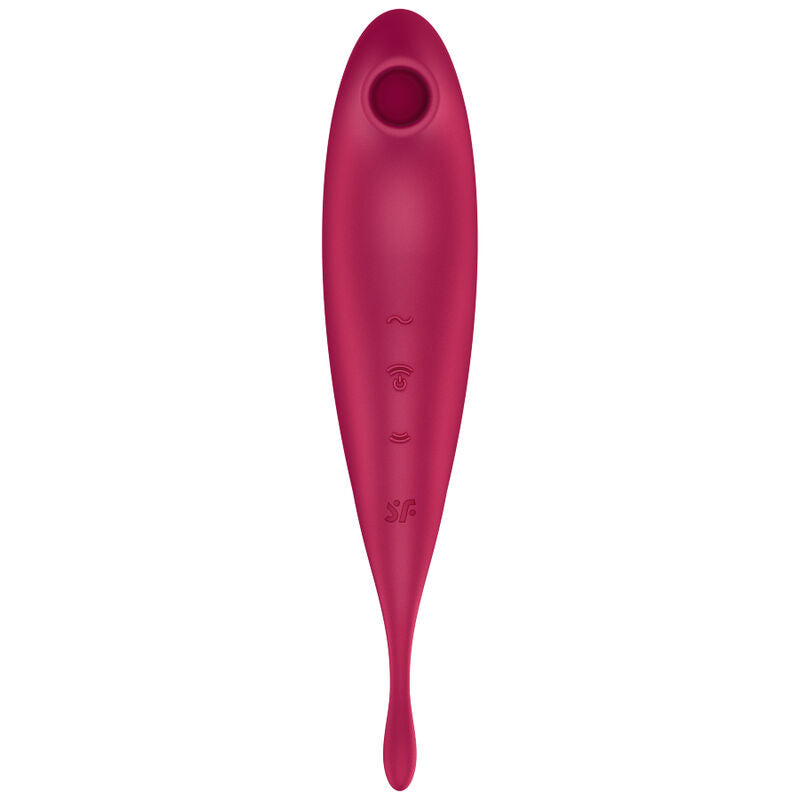 SATISFYER - TWIRLING PRO+ STIMULATEUR ET VIBRATEUR À IMPULSIONS D'AIR APPLICATION ROUGE