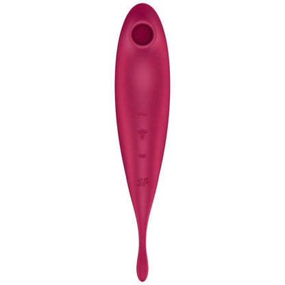 SATISFYER - TWIRLING PRO+ STIMULATEUR ET VIBRATEUR À IMPULSIONS D'AIR APPLICATION ROUGE