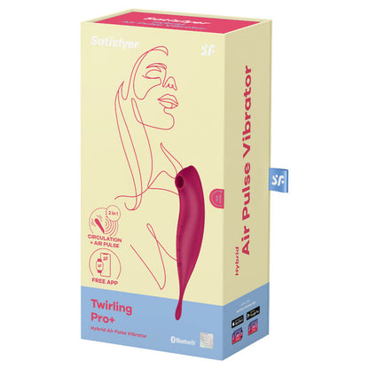 SATISFYER - TWIRLING PRO+ STIMULATEUR ET VIBRATEUR À IMPULSIONS D'AIR APPLICATION ROUGE