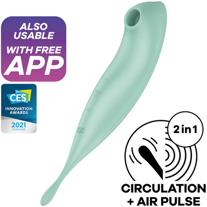 SATISFYER - TWIRLING PRO+ STIMULATEUR ET VIBRATEUR À IMPULSIONS D'AIR APPLICATION ROUGE