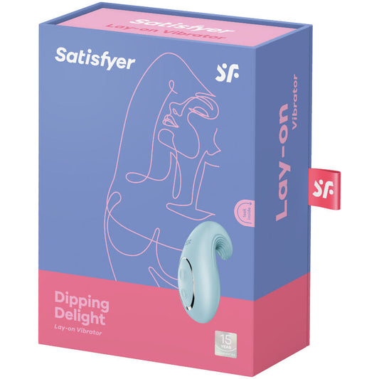 SATISFYER - VIBRATEUR À POSER DIPPIN DELIGHT BLEU