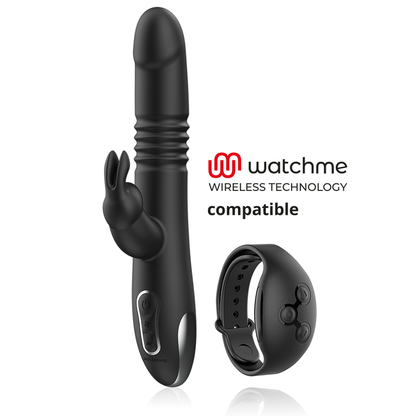 BLACK&amp;SILVER - VIBRADOR ESTIMULANTE KENJI COMPATIBLE CON LA TECNOLOGÍA INALÁMBRICA WATCHME