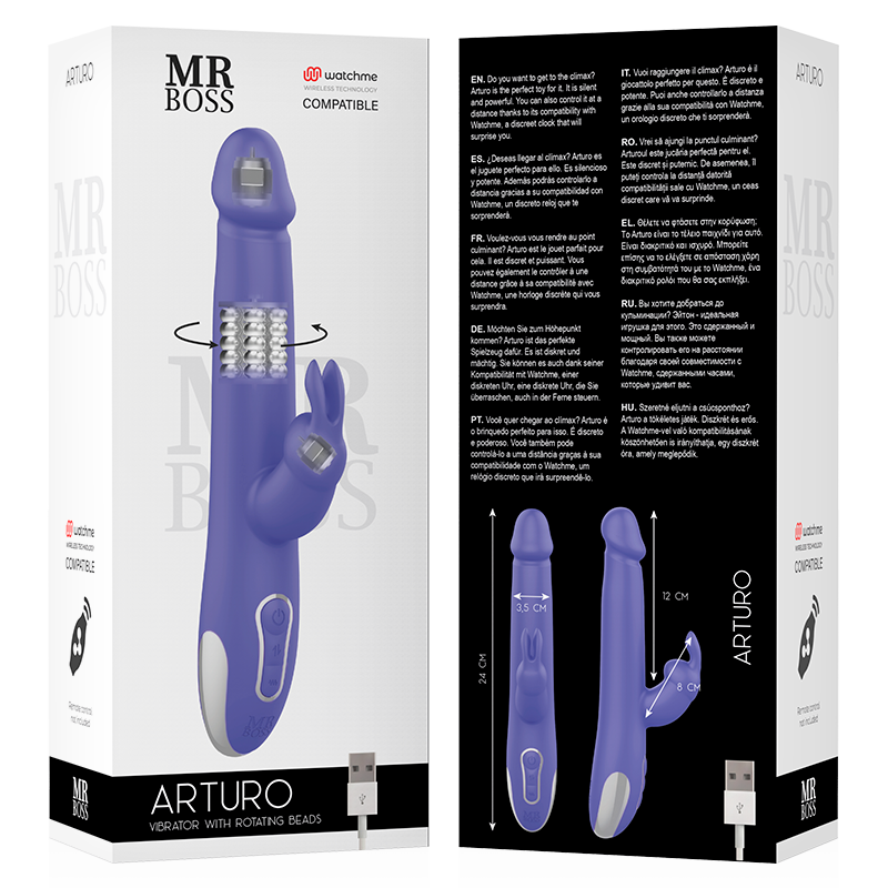 MR BOSS - VIBRADOR Y ROTADOR ARTURO COMPATIBLE CON LA TECNOLOGÍA INALÁMBRICA WATCHME