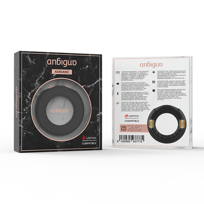 ANBIGUO - BAGUE VIBRANTE ADRIANO COMPATIBLE AVEC LA TECHNOLOGIE SANS FIL WATCHME