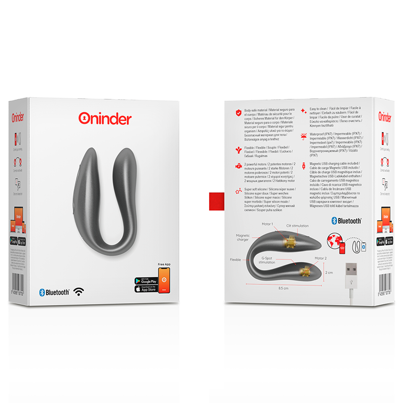 ONINDER - LISBOA BLACK G-POINT & CLITORIS STIMULATOR - FREE APP