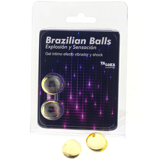 TALOKA - 2 BOULES BRÉSILIENNES VIBRANTES &amp; EFFET CHOC GEL EXCITANT