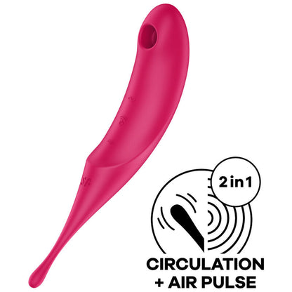 SATISFYER - STIMULATEUR ET VIBRATEUR À IMPULSIONS D'AIR TWIRLING PRO ROUGE