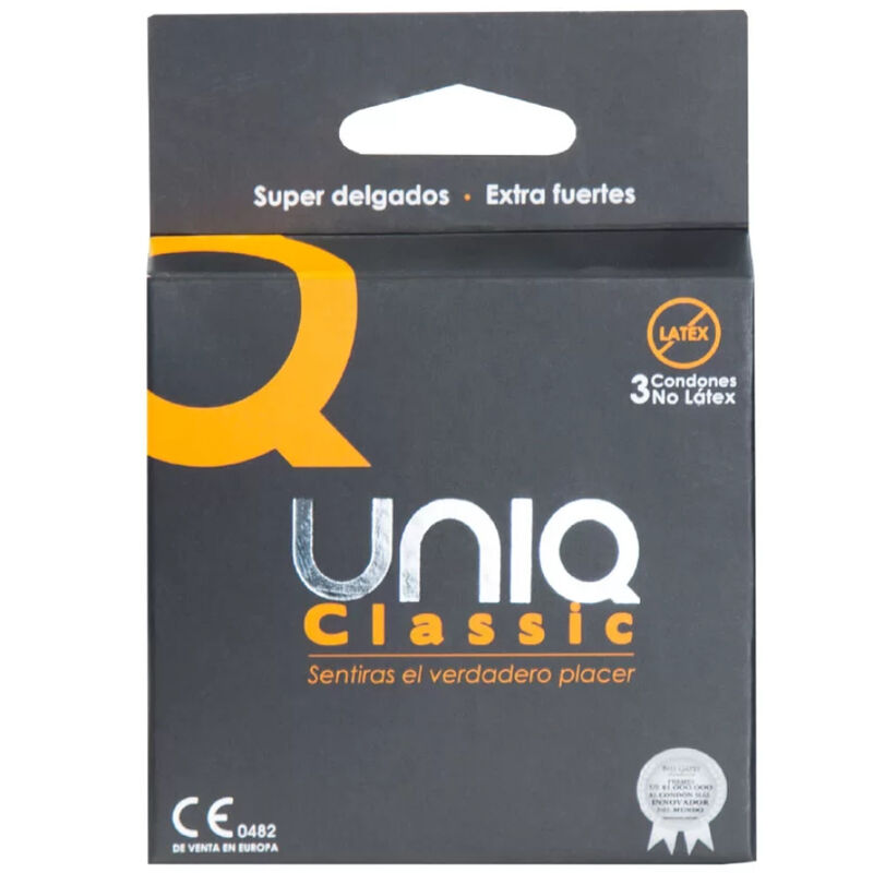 UNIQ - PRÉSERVATIFS CLASSIQUES SANS LATEX 3 UNITÉS